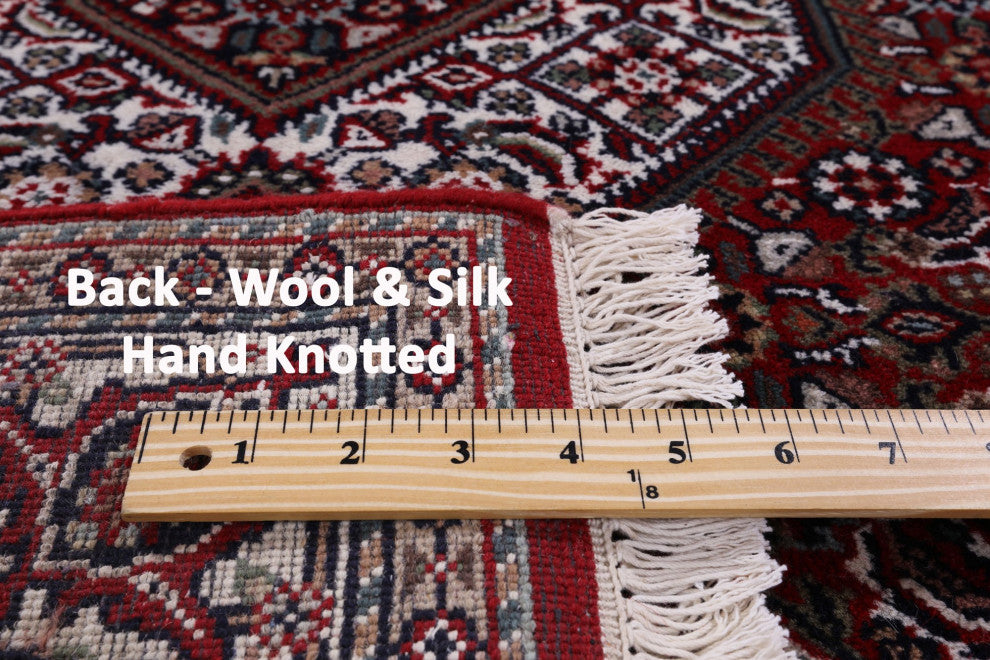 Fine Persian Bijar Hand Knotted Wool and Silk Rug 4' 1" X 6' 1" Q6726