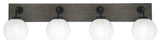 Oxbridge, Bath Bar, Matte Black & Painted Distressed Metal, 5.75" White Marble