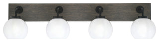 Oxbridge, Bath Bar, Matte Black & Painted Distressed Metal, 5.75" White Marble