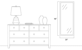 Kendall Framed Wall Mirror, Black, 20"x48"
