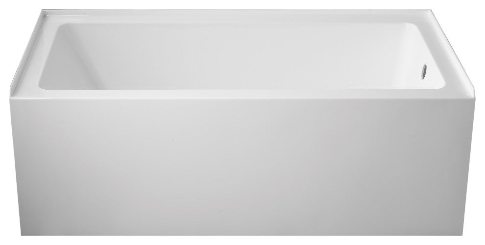 Vanity Art Alcove Soaking Acrylic Bathtub, Pure White, 60"x32", Right