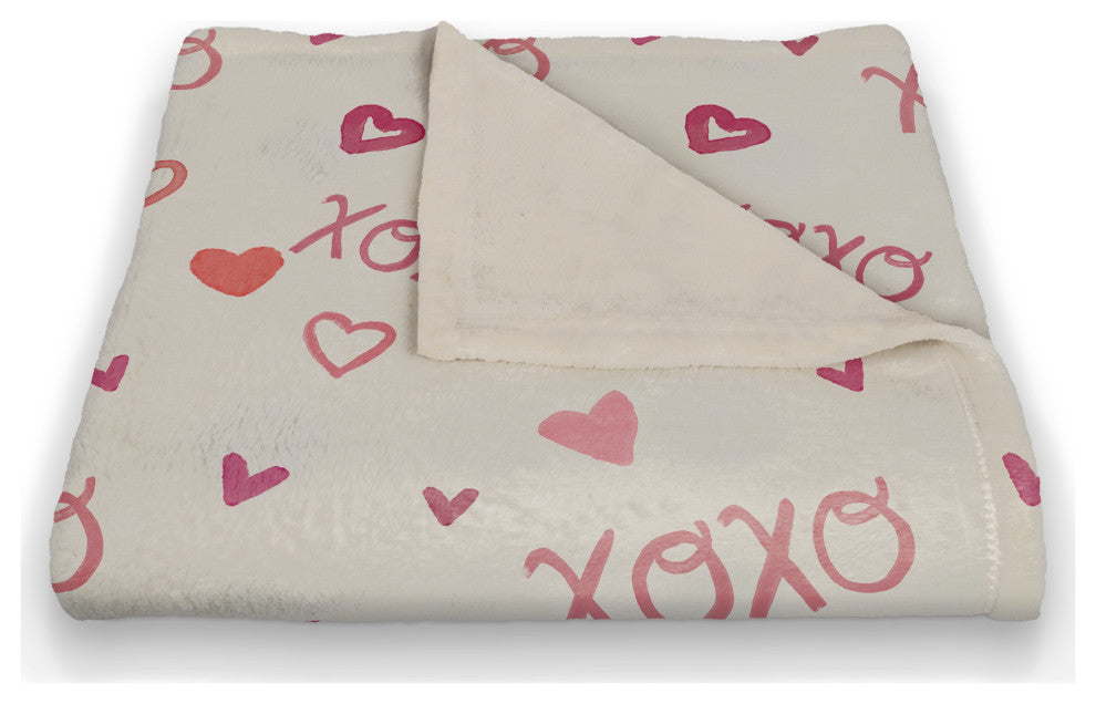 XOXO Pattern 50"x60" Coral Fleece Blanket