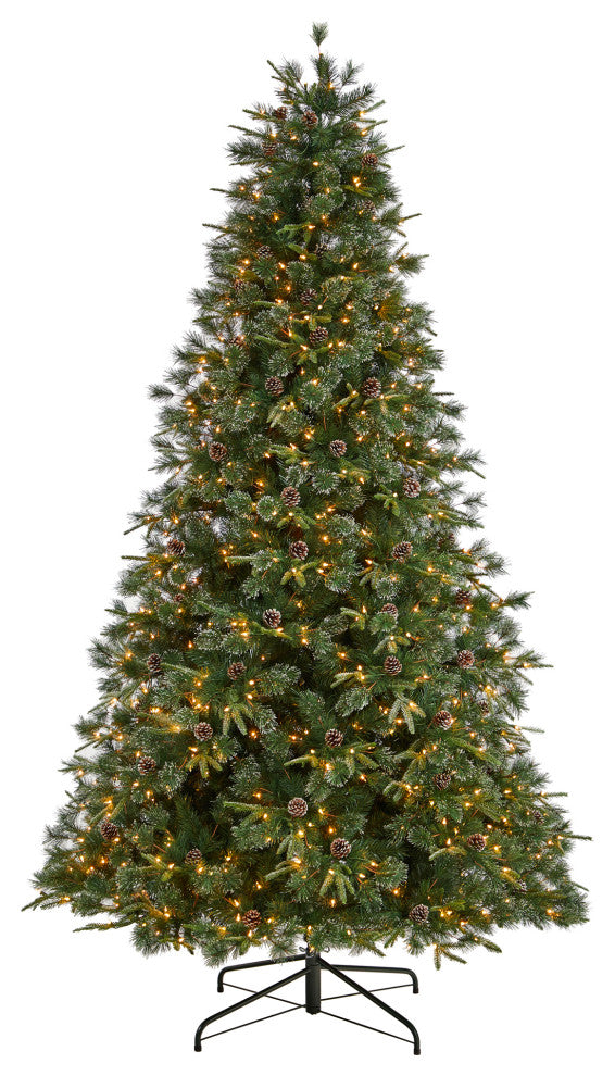 T3044 9 Snowed Tipped Clermont Mixed Pine Artificial Christmas Tree