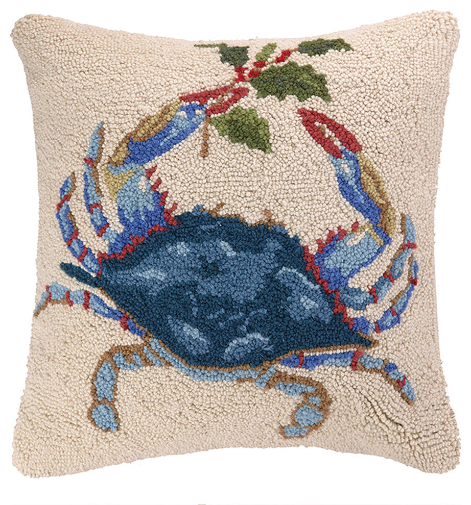 Xmas Blue Crab Hook Pillow