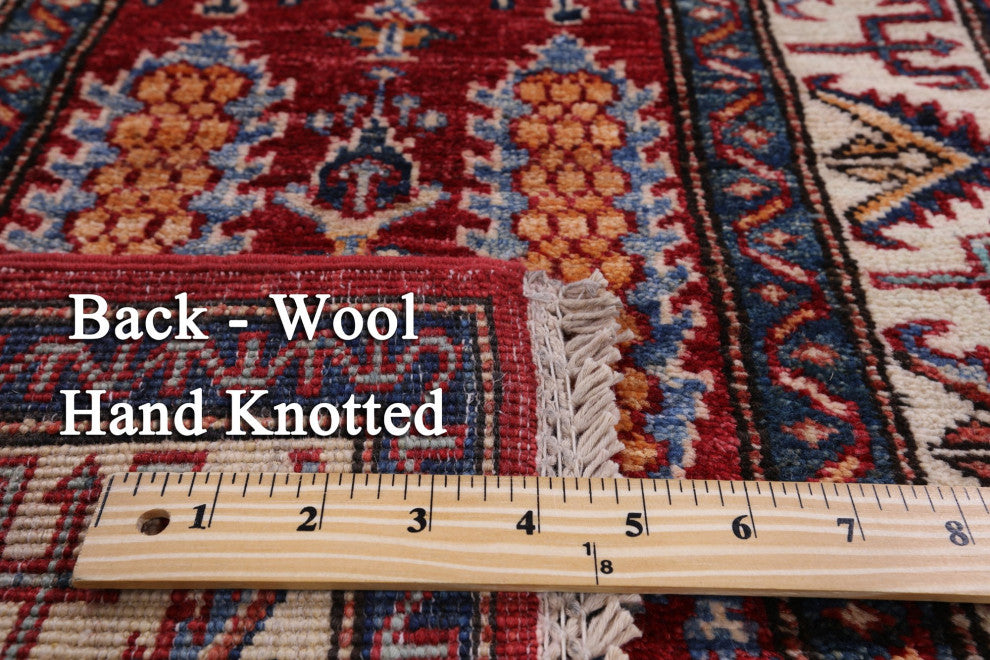 Hand-Knotted Super Kazak Runner Rug 2' 0" X 6' 2" Q7714