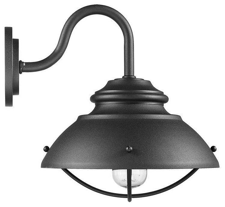 1 light Aluminum Barn Cage Outdoor Wall Light in Black