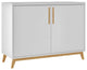 Modern White And Natural Two Door Buffet