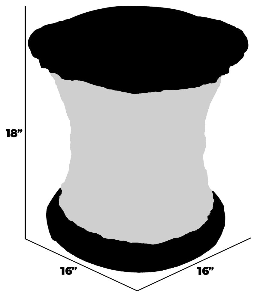 Natural Geo Moray Jute/Reed Decorative Cushioned Accent Stool, Light Brown