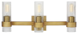 Geneva 3-Light Vanity, Burnished Brass