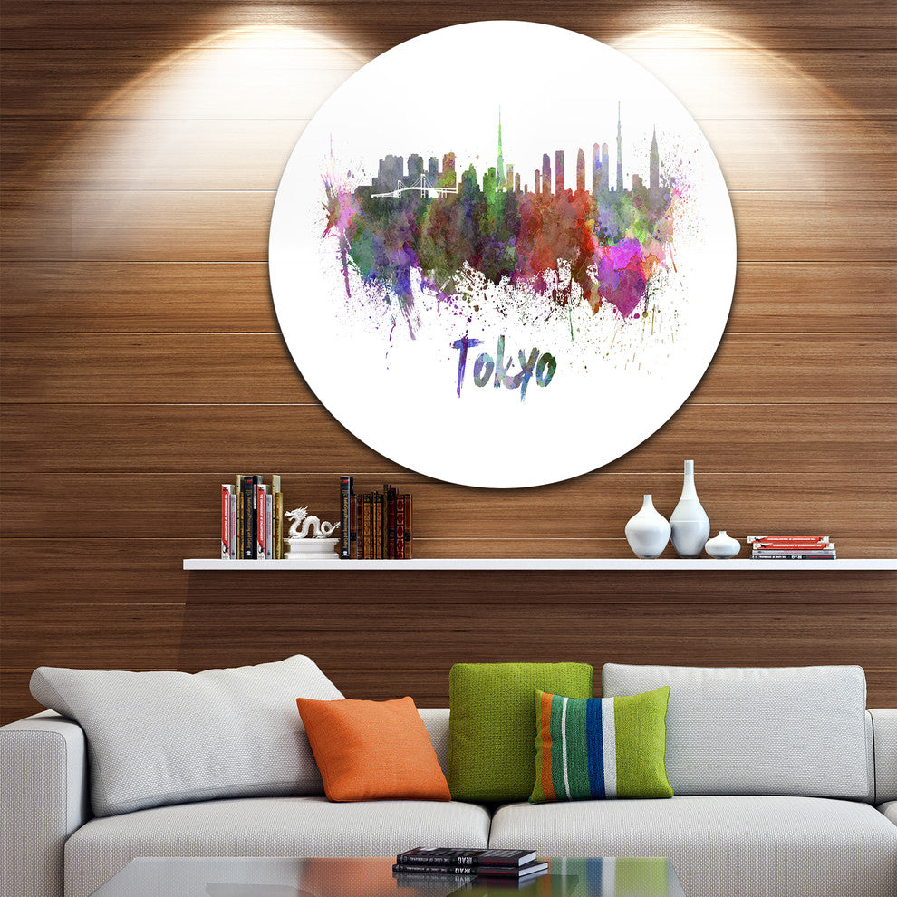 Tokyo Skyline, Cityscape Round Wall Art, 23"