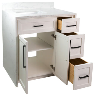 Palisade 36" Bathroom Vanity, White, Engineered Marble