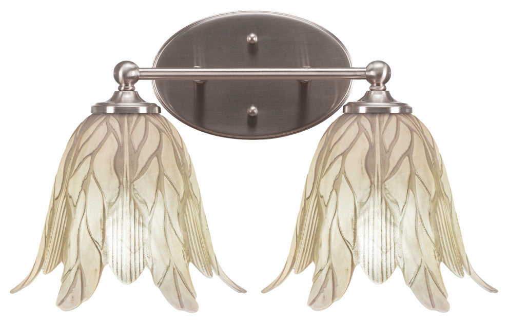 Capri 2-Light Bath Bar, Brushed Nickel/Vanilla Leaf