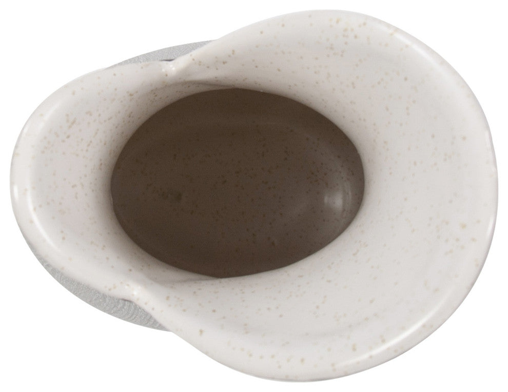 Modern Organic Two Tone Gray Speckle Tall Ceramic Vase