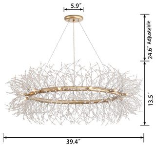 Silvia 12-Light Brushed Silver-ish Champagne Beads Firework Chandelier