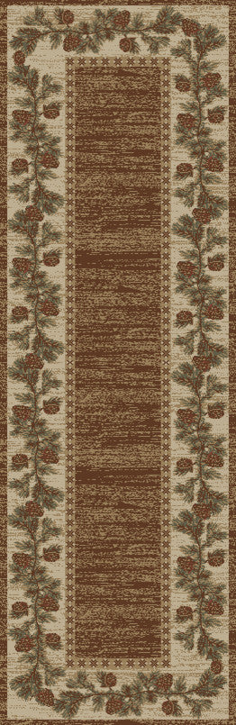 Hearthside Rustic Mountain View Brown Area Rug, 2'3"x7'7"