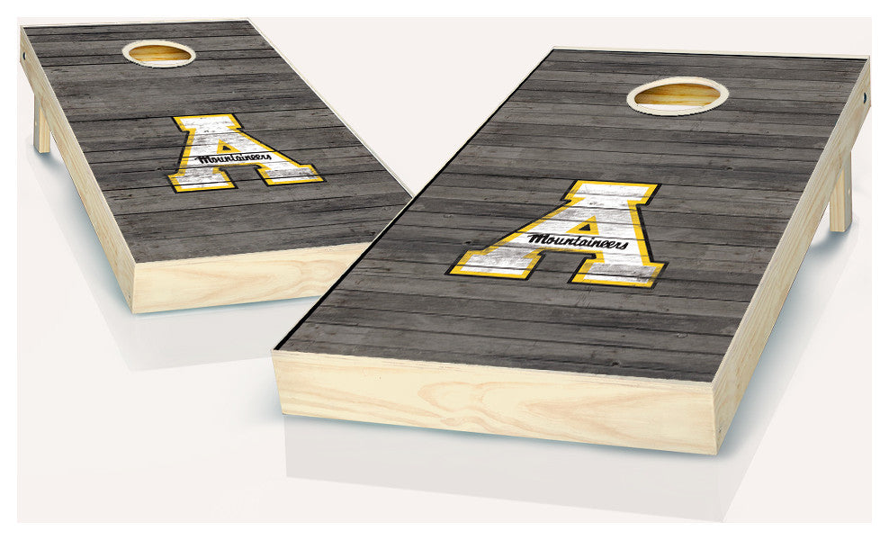 App State Distressed Cornhole Set