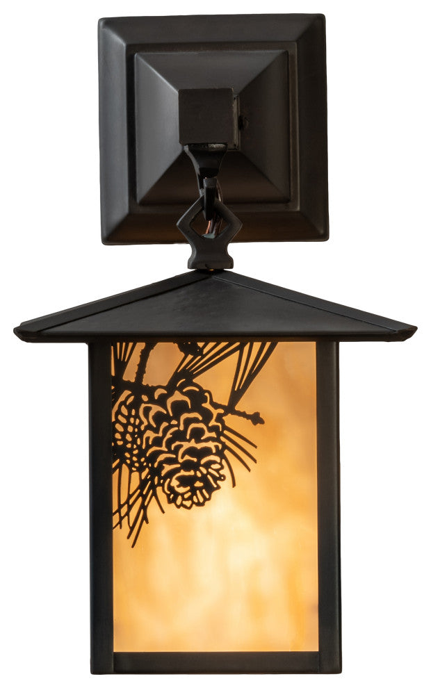 7 Wide Seneca Pine Cone Hanging Wall Sconce