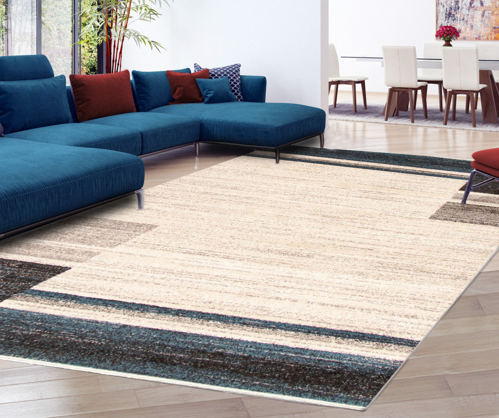 Ayla eCarpetGallery Area Rug, Ivory-Blue, 7'10"x10'2"