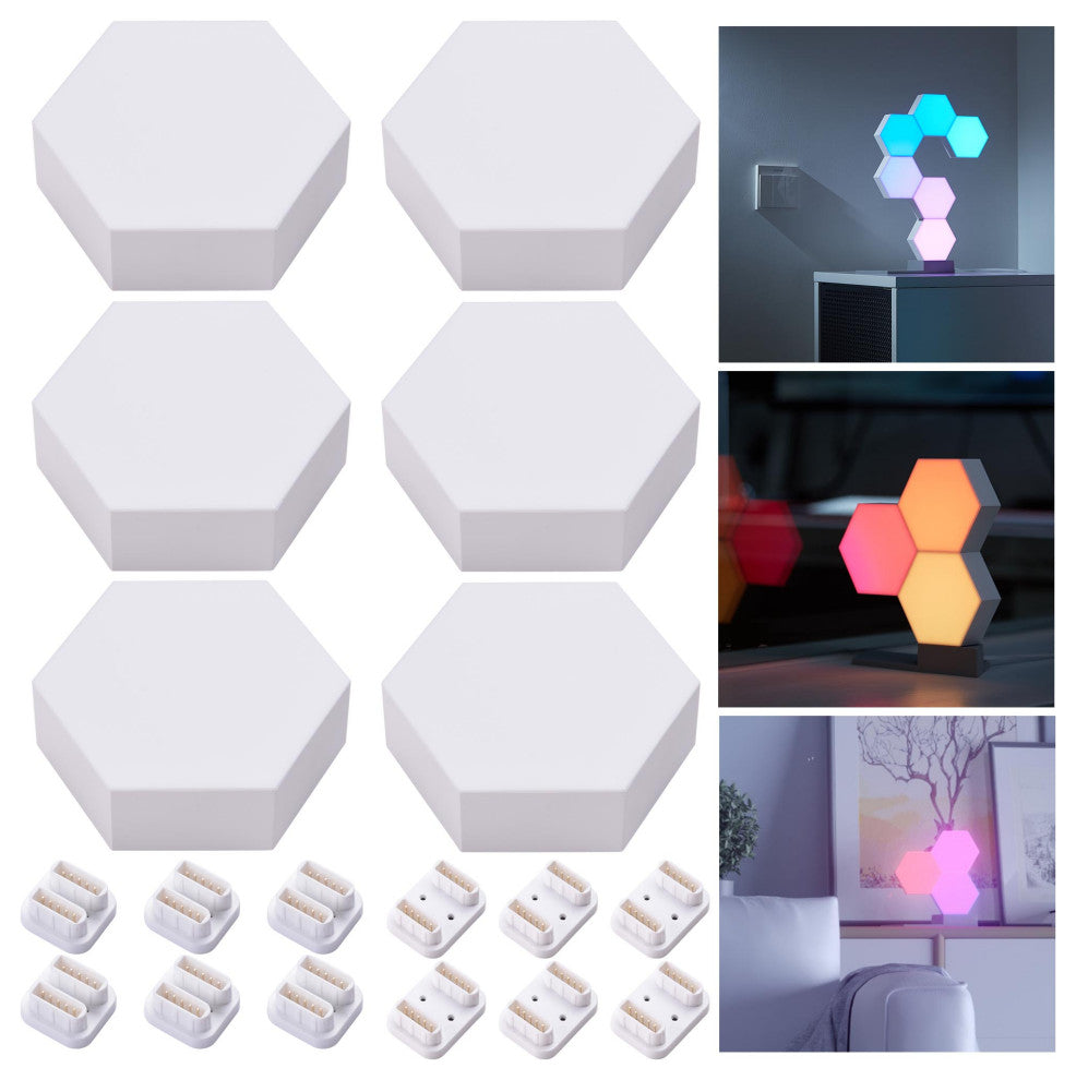 Yescom APP Control 6 Pcs Smart LED Light Panels Hexagon Smarter Replacement Kit