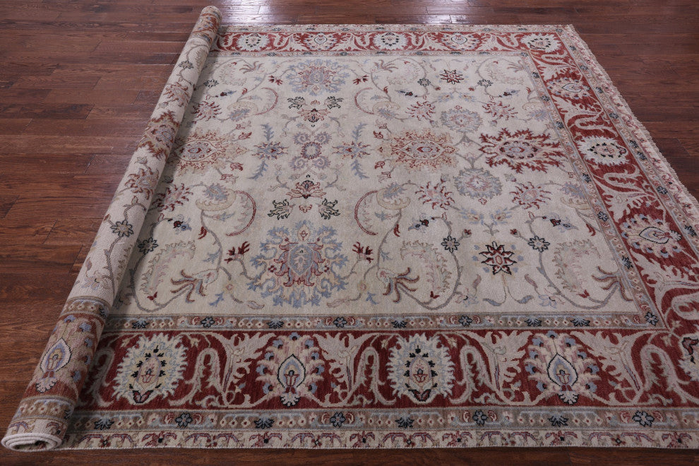 Persian Tabriz Hand Knotted Wool Rug 8' 0" X 9' 8" - Q16031