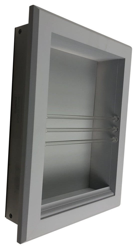 Montclair Recessed Magazine Rack, Primed Gray