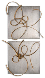 Uttermost Harmony Contemporary Metal Wall Art in Gold/Silver (Set of 2)