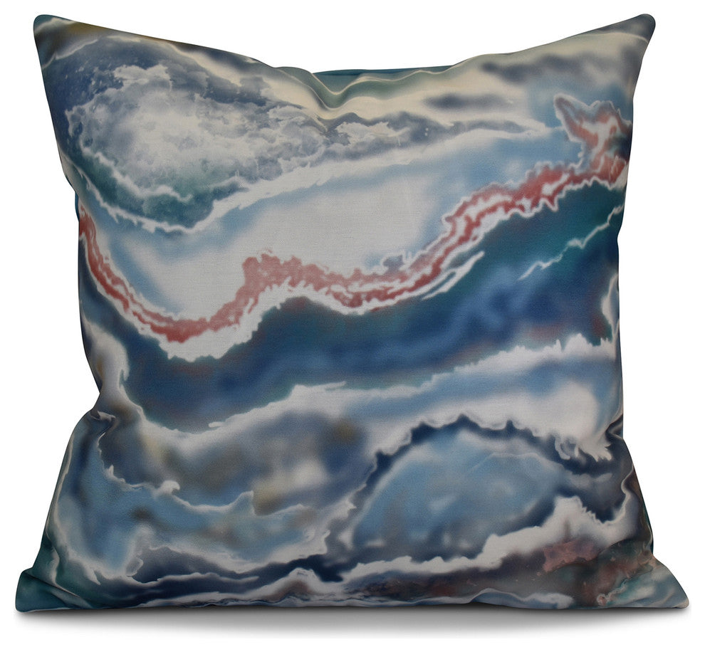 Remolina Geometric Print Pillow, Blue, 18"x18"