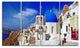 Oia Village Greece Panorama, Landscape Canvas Art Print, 48"x28", 4 Panels