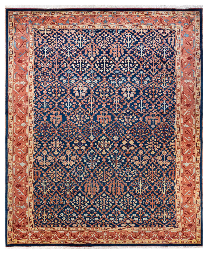 Eclectic, One-of-a-Kind Hand-Knotted Area Rug Blue, 9'1"x11'1"