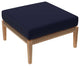 Clearwater Outdoor Patio Teak Wood Ottoman, Gray Navy