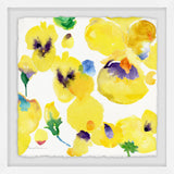 "Yellow Pansies" Framed Painting Print, 32"x32"