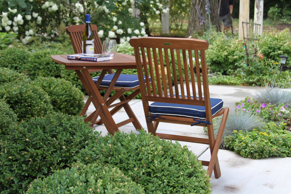 Glenoak 3-Piece Square Bistro Folding Set, Navy
