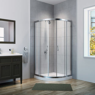 Mona 40" Neo Round Shower Enclosure Kit  With Acrylic Base Without Walls