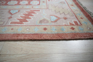 Hand-Knotted Wool Rust Traditional Geometric Modern Knotted Rug, 6' X 9'