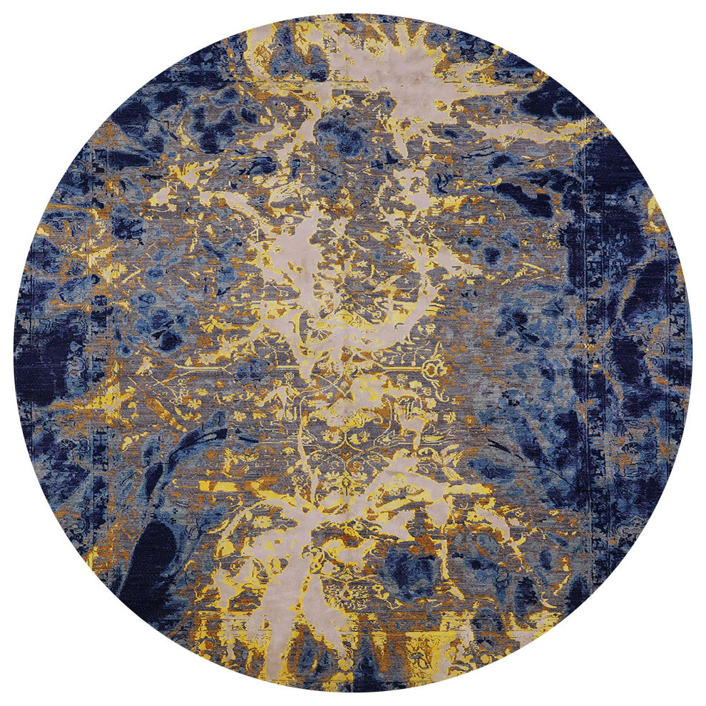 Ahgly Company Indoor Round Mid-Century Modern Area Rugs, 5' Round