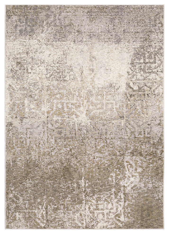 Noble Industrial Abstract Ivory/ Grey Indoor Area Rug, Ivory, 5'3"x7'6"