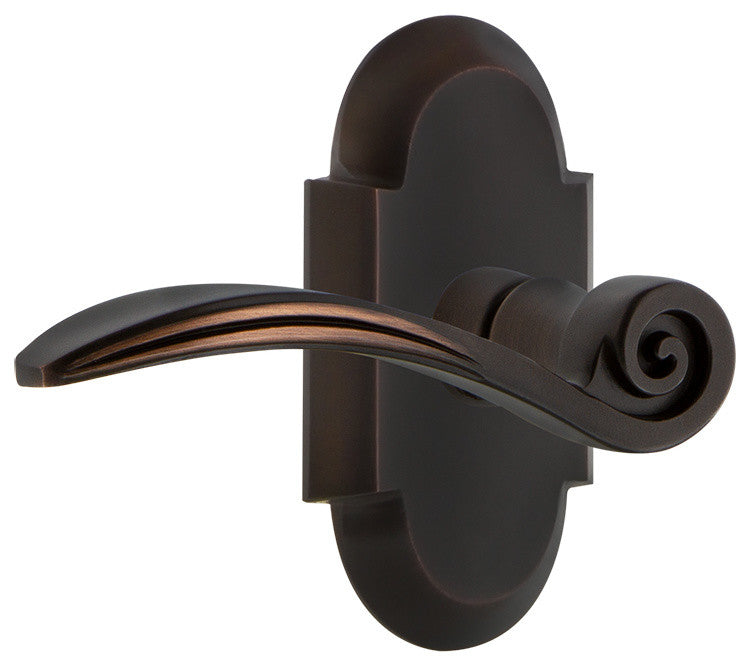 Cottage Plate With Swan Lever, Timeless Bronze, Right-Handed