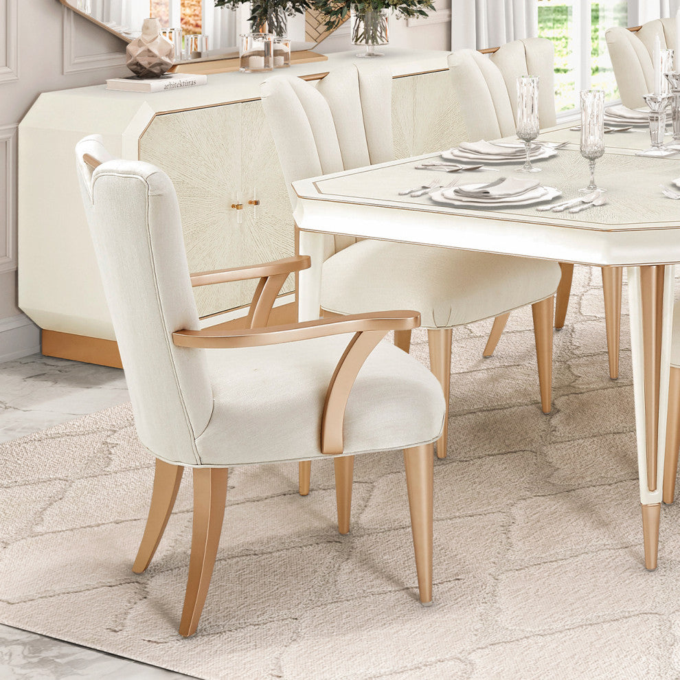 La Rachelle Dining Arm Chair, Set of 2 - Medium Champagne