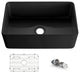 Pure 30" Fireclay Kitchen Farmhouse Apron Front Single Bowl Sink, Matte Black