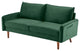 Green Contemporary Velvet Sofa With Side Pockets