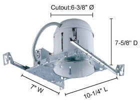 6-Inch Non-Ic Airtight Universal Housing For New Construction, Silver