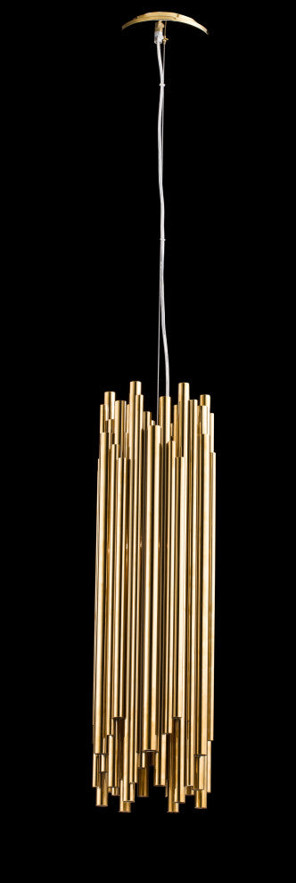 Gold Stainless Steel Rod Single Pendant Light Fixture