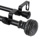 Galileo Double 13/16 inch dia. Curtain Rod, Black, 28"-48"
