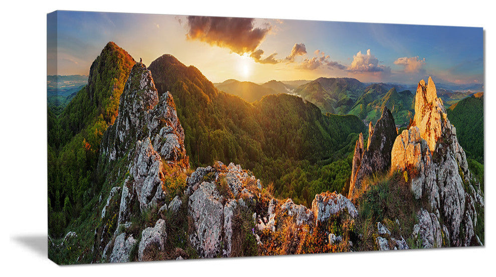 Panorama Mountains Slovakia, Landscape Canvas Art Print, 60"x28"