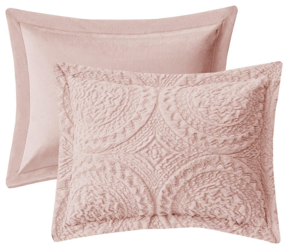 Madison Park Arya Medallion Faux Fur Plush Comforter Mini Set