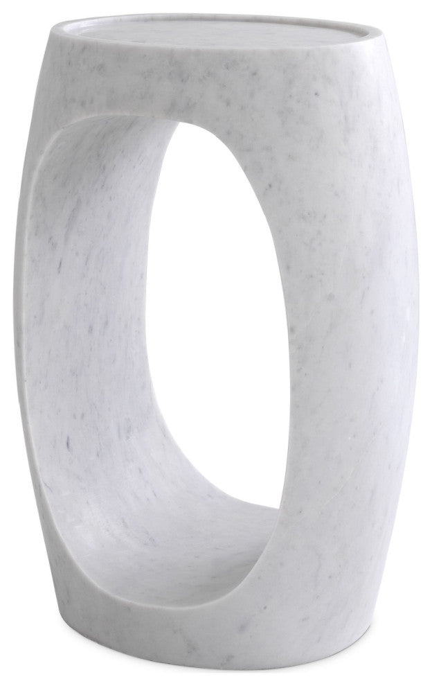 White Marble Round Side Table | Eichholtz Clipper High