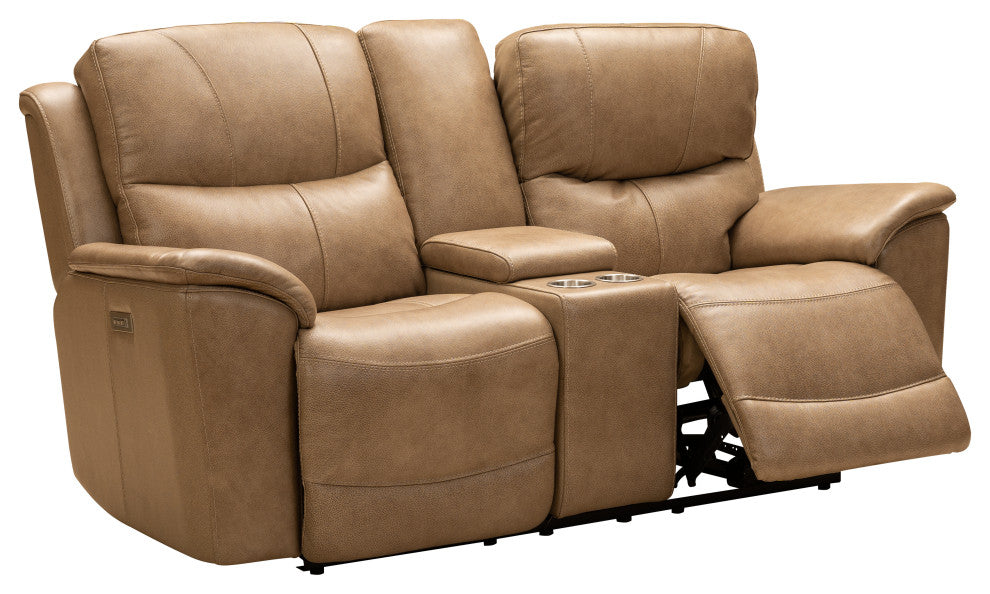 Kaden Power Reclining Console Loveseat w/Power Head Rests, Lumbar, Elliott Taupe