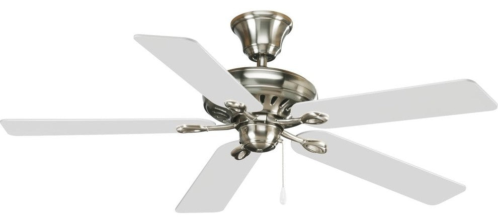 52" 5-Blade Ceiling Fan Finished, Brushed Nickel, White Cherry