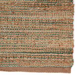 Jaipur Living Canterbury Natural Solid Tan/Green Area Rug, 2'6"x9'