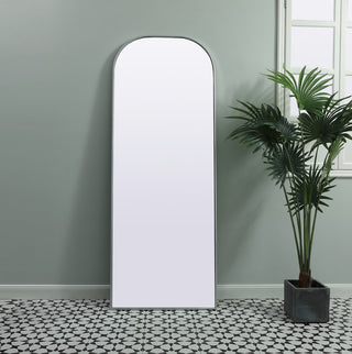 Metal Frame Arch Full Length Mirror 28X74 Inch, Silver